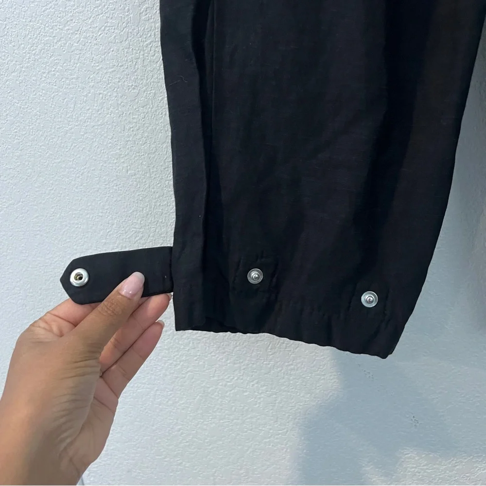 Aritzia Wilfred‎ Kafka Belted Linen Blend Pleated Cargo Pants Black Size 00